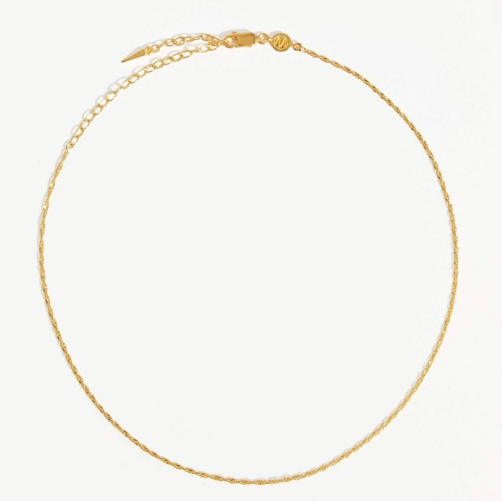 Missoma 18k Gold Plated 925 Silver Choker Chain 15" New